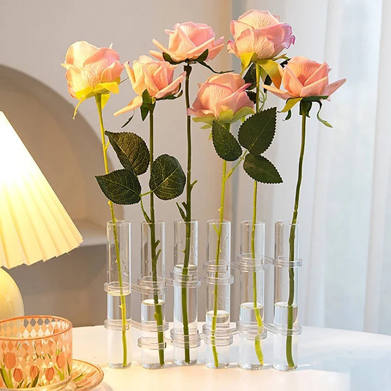 Bendable Glass Vase Set of 6 or 8 Pieces | Flexible Twistable Design | Smooth Rounded Edges for Safe Flower Arranging 4