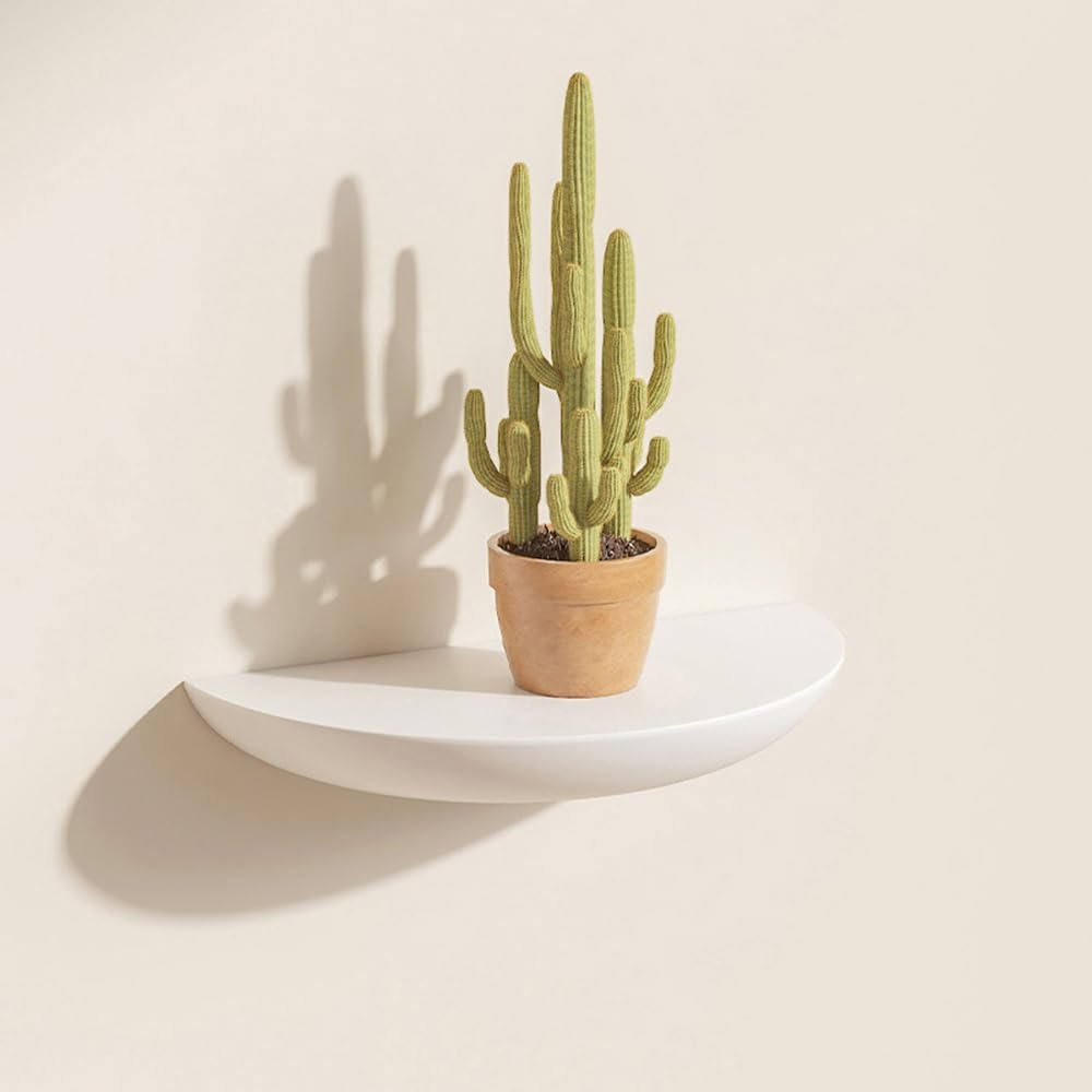Half-Round Floating Shelf - Stylish Wall Storage Solution in Natural Wood 15