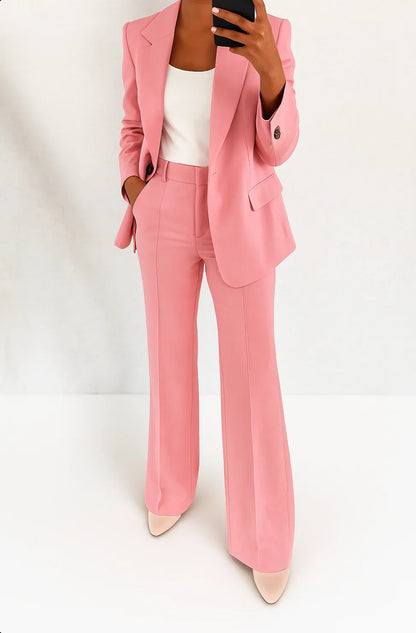 Jessica | Women's Suit - Two Piece Blazer Set With High Waist Trousers