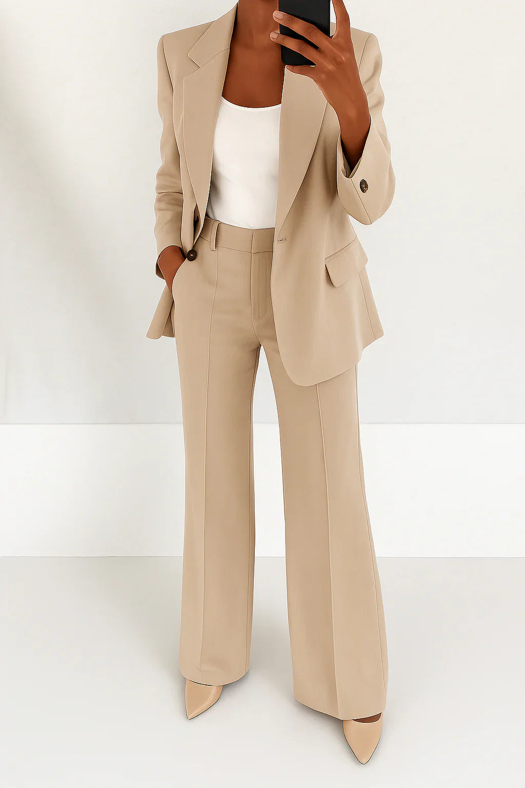 Jessica | Women's Suit - Two Piece Blazer Set With High Waist Trousers