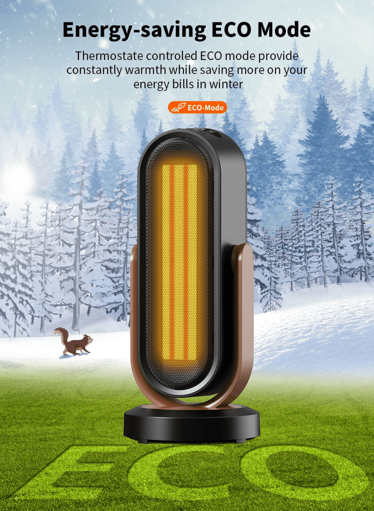 Electric Space Heater with Remote Control | 120° Oscillation, Adjustable Angle | Quiet 45 dB & Child Lock Safety 14