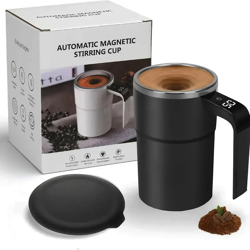 Self Mixing Coffee Mug Electric | Automatic Magnetic Stirring in 20 Seconds | Rechargeable USB-C, IP67 Waterproof 8