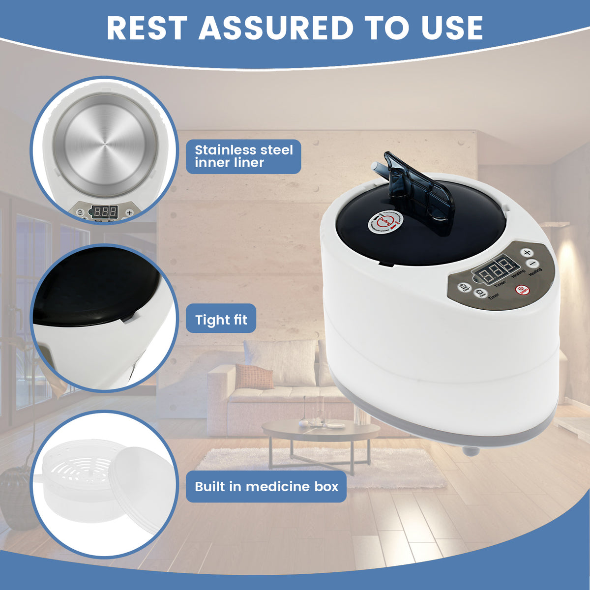 Sauna Steamer 3 L Steam Generator | Auto Shut-Off Safety, Fast-Heating | Home Spa, Bath Tub, Facial Steaming & Detox 5