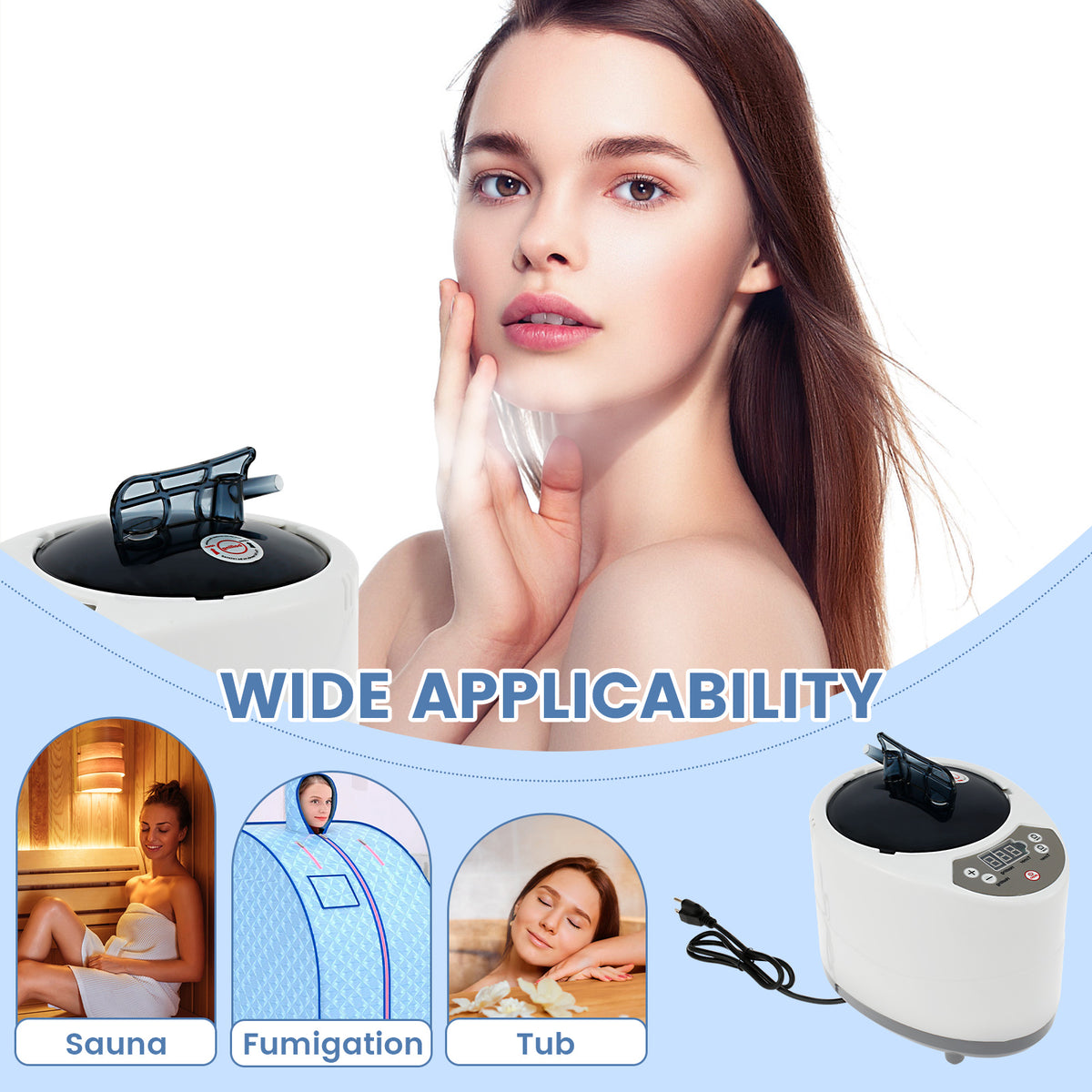Sauna Steamer 3 L Steam Generator | Auto Shut-Off Safety, Fast-Heating | Home Spa, Bath Tub, Facial Steaming & Detox 6