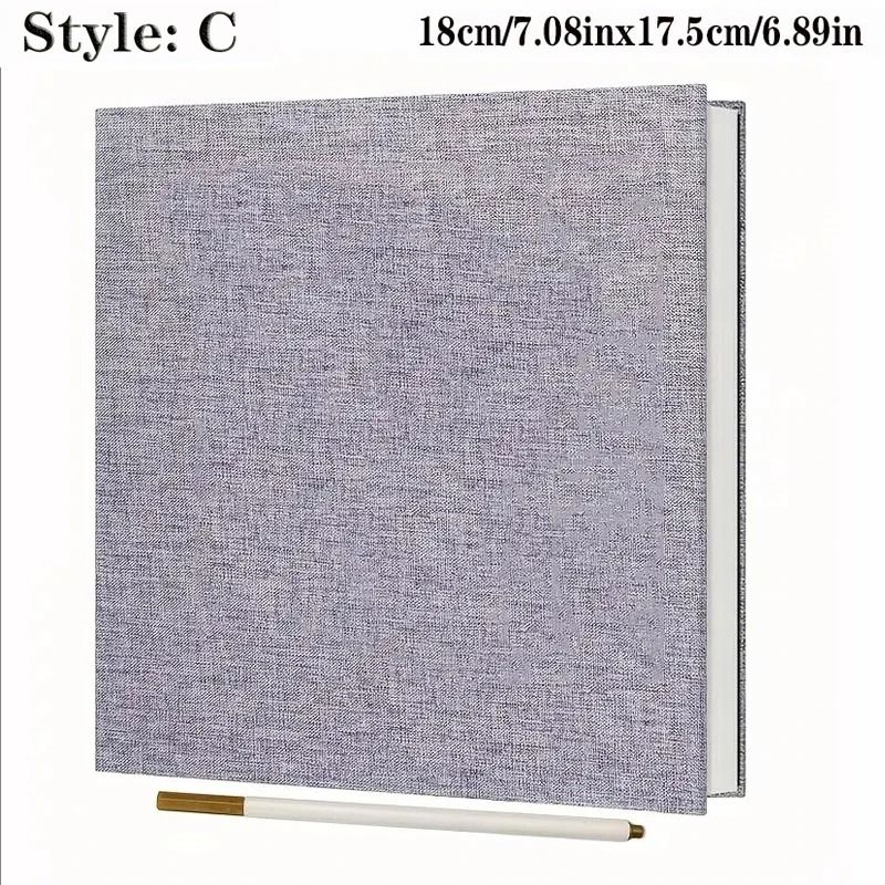 Linen Photo Album Fabric Hardcover | Self-Adhesive Pages Fit 2x3 4x6 5x7 8x10 Photos | No Glue Needed, Reposition Freely 25