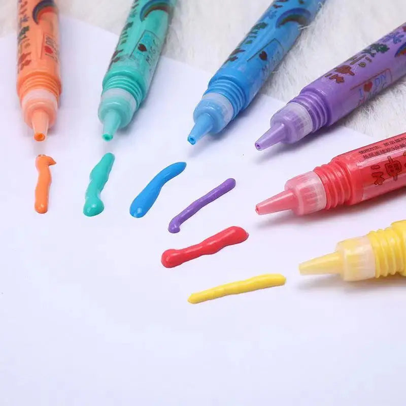 3D Bubble Pen Set 6-Count | Expanding Foam Ink Markers | Raised Textured 3D Drawing for Kids' Craft and Journaling Play 2