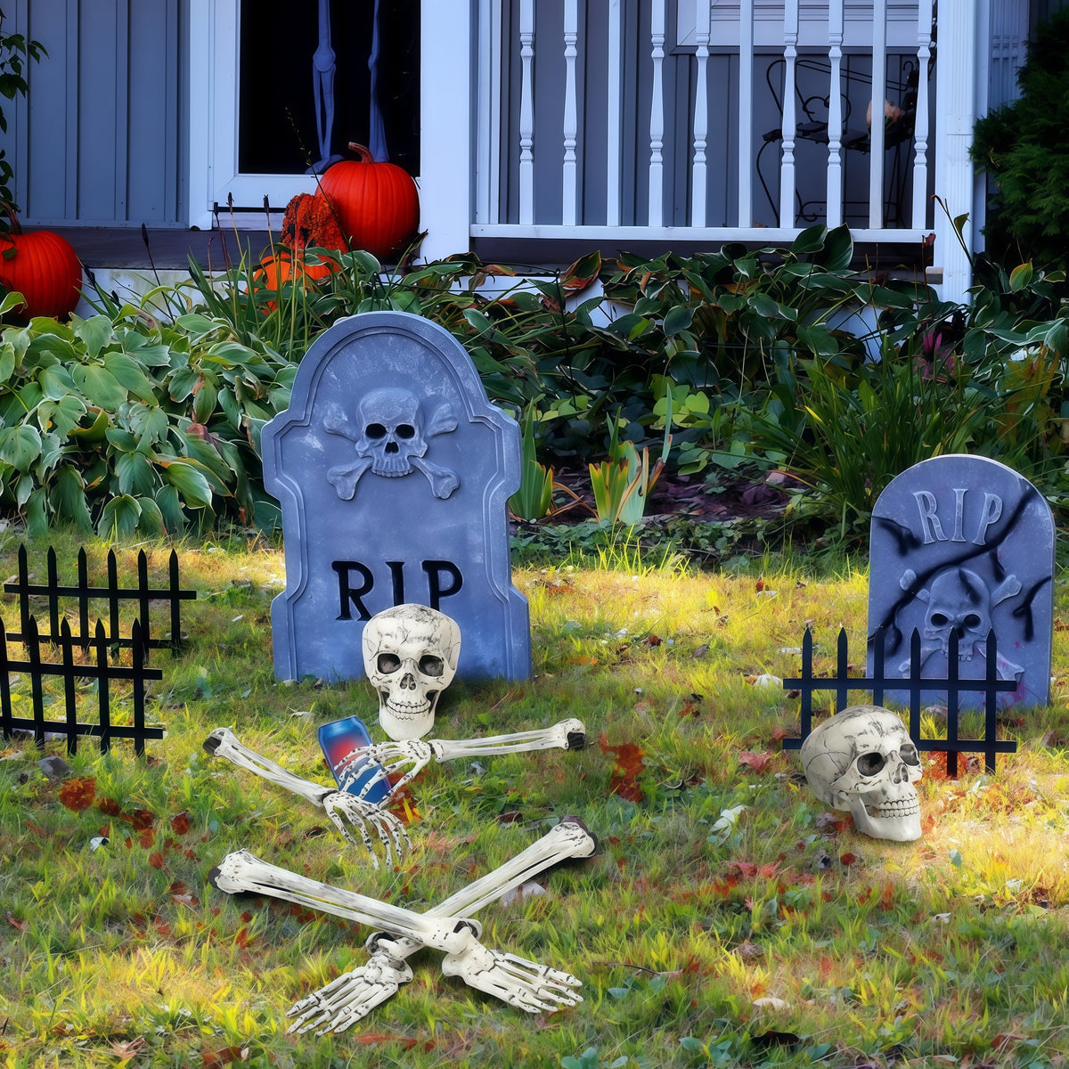 Skeleton Stake Decorations Halloween | Realistic Arm and Leg Bones | Weather-Resistant Reusable Outdoor Garden Stakes 3