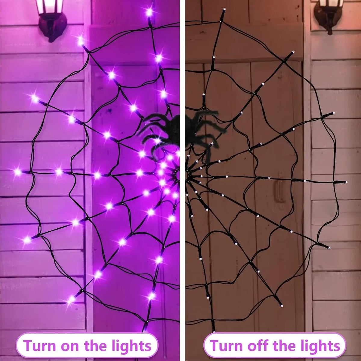 LED Spider Web String Lights Halloween Decoration | Energy-Efficient Indoor Outdoor Use | Flexible Spooky Web Design 5