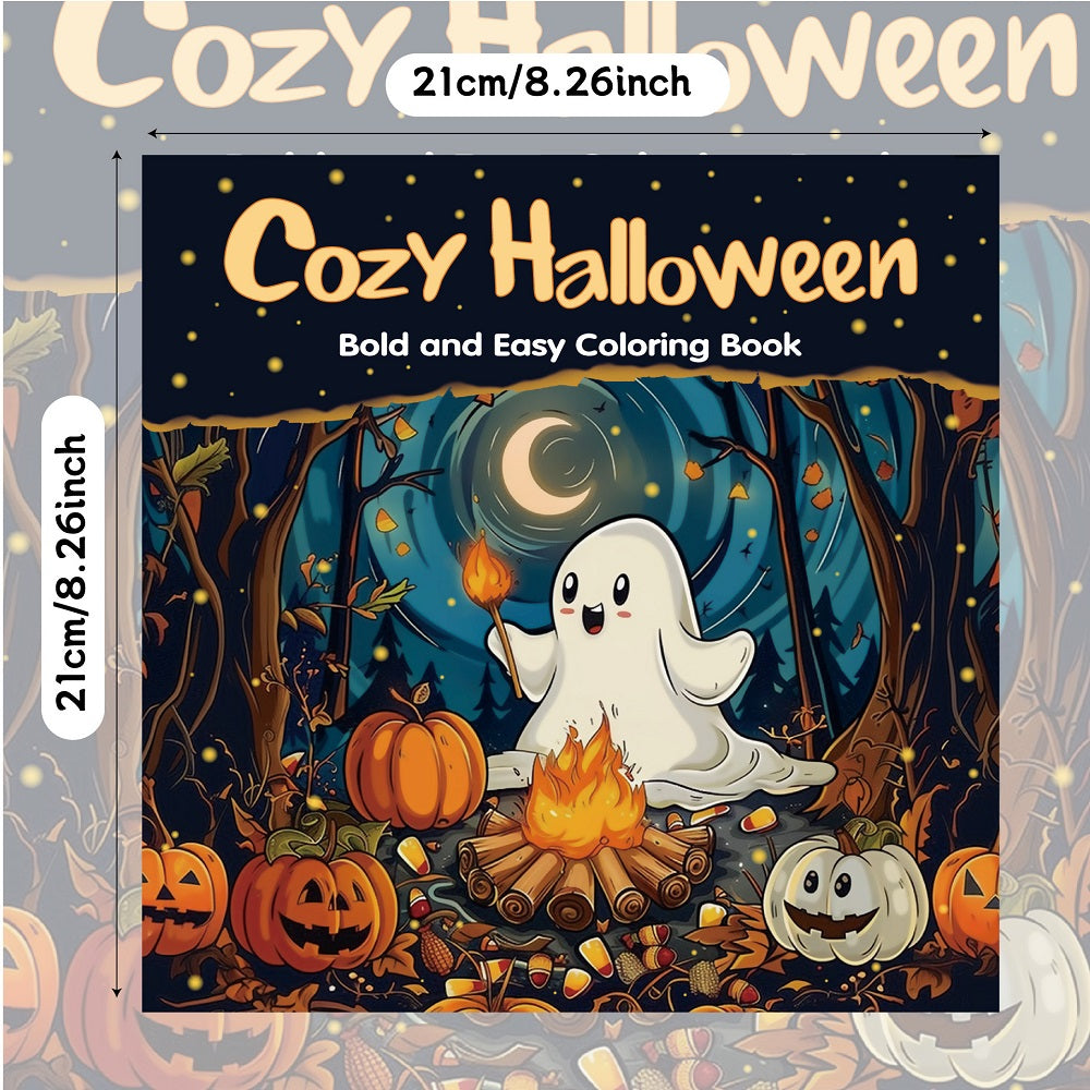 Halloween Colouring Book for Adults and Teens | Bold Easy Designs, Thick Single-Sided Paper | Mindful Stress Relief Gift 4