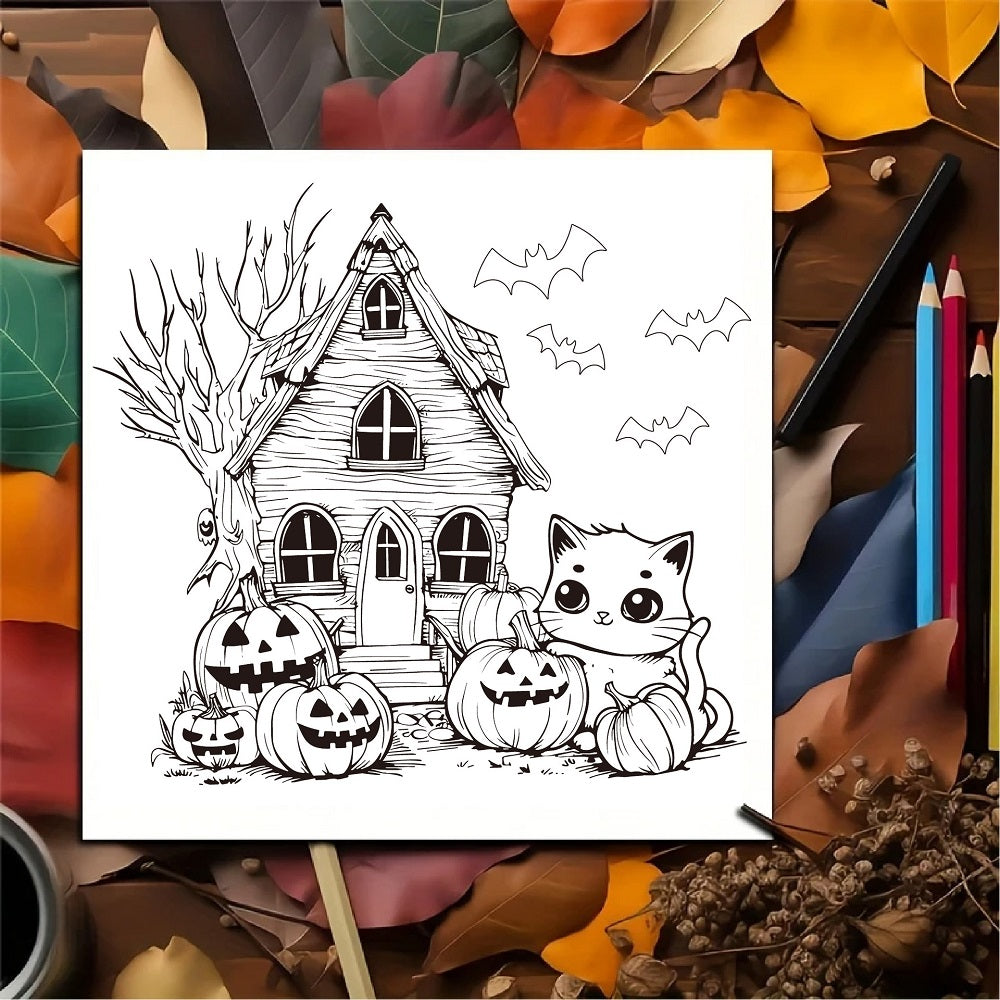 Halloween Colouring Book for Adults and Teens | Bold Easy Designs, Thick Single-Sided Paper | Mindful Stress Relief Gift 5