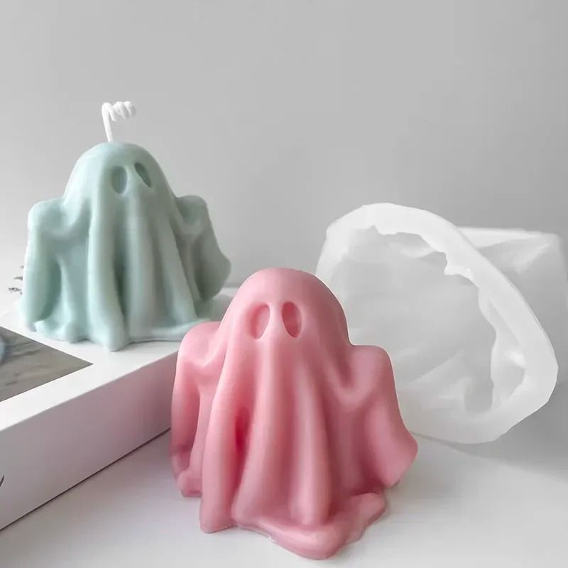 Ghost Silicone Candle Mould Halloween | Flexible, Reusable Design | For Wax, Resin, Soap & Plaster Crafts, Detailed Finish 2