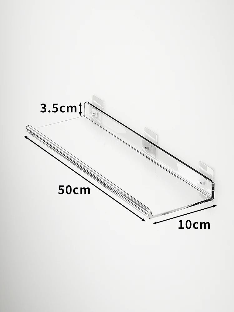 Acrylic Wall Storage Rack | No-Drill Strong Adhesive Mount for Bathroom & Kitchen | Clear Panel Saves Counter Space 9