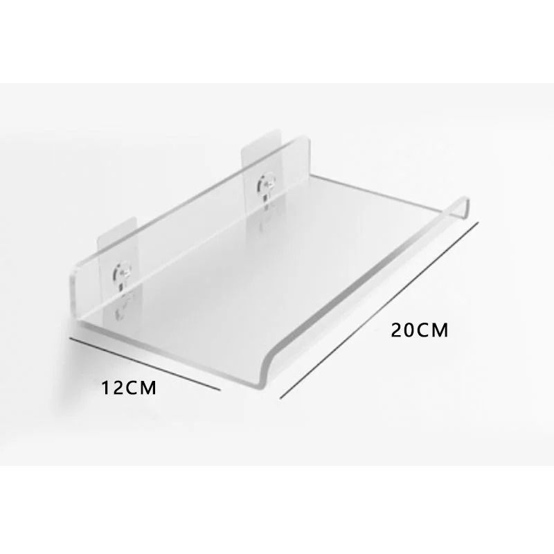Acrylic Wall Storage Rack | No-Drill Strong Adhesive Mount for Bathroom & Kitchen | Clear Panel Saves Counter Space 11