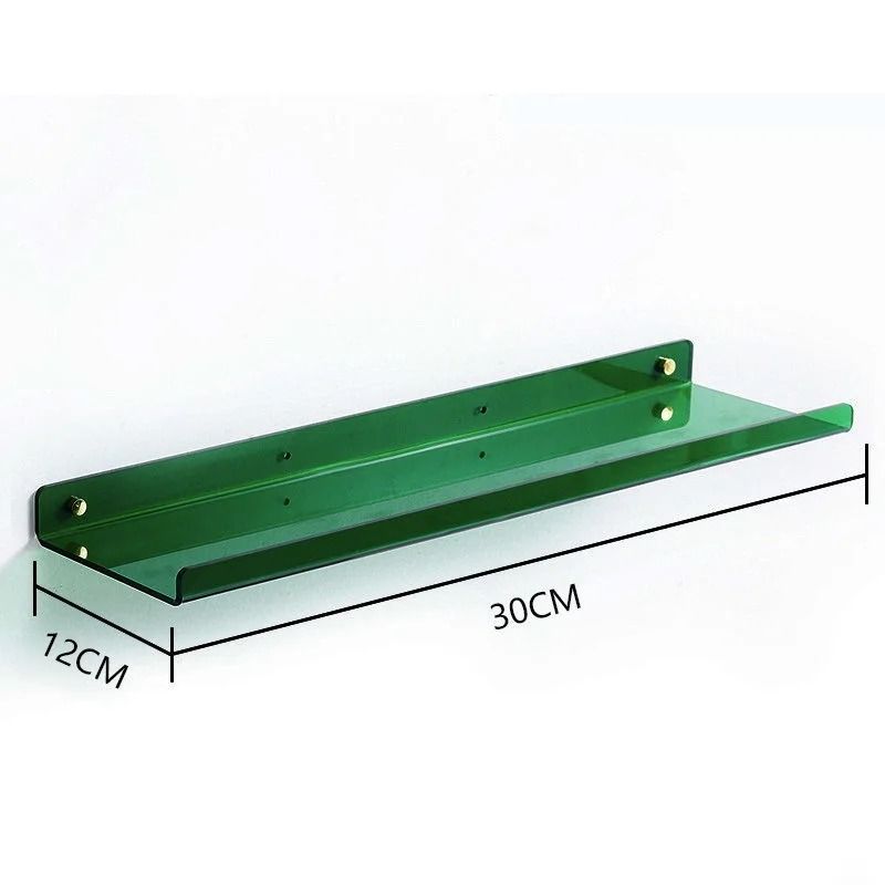 Acrylic Wall Storage Rack | No-Drill Strong Adhesive Mount for Bathroom & Kitchen | Clear Panel Saves Counter Space 16