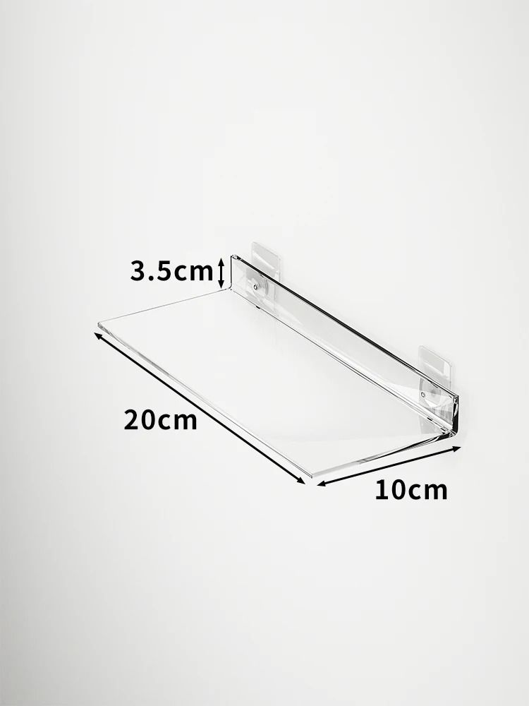 Acrylic Wall Storage Rack | No-Drill Strong Adhesive Mount for Bathroom & Kitchen | Clear Panel Saves Counter Space 3