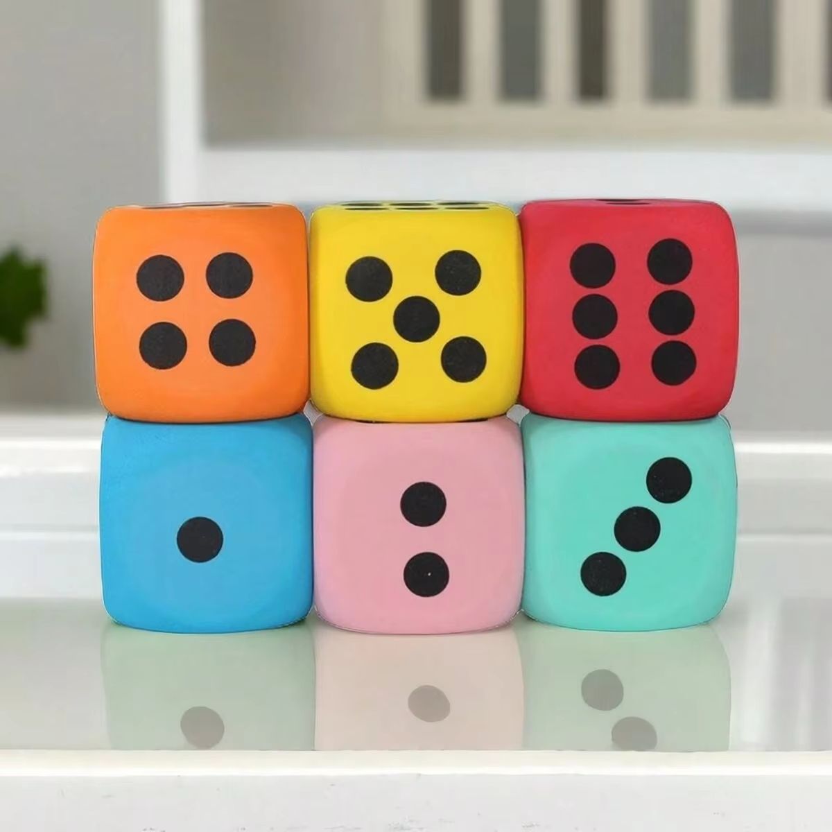 Soft Foam Dice Set | Jumbo Pet Training & Game Dice | Lightweight Foam Build for Interactive Indoor Play with Pets 5