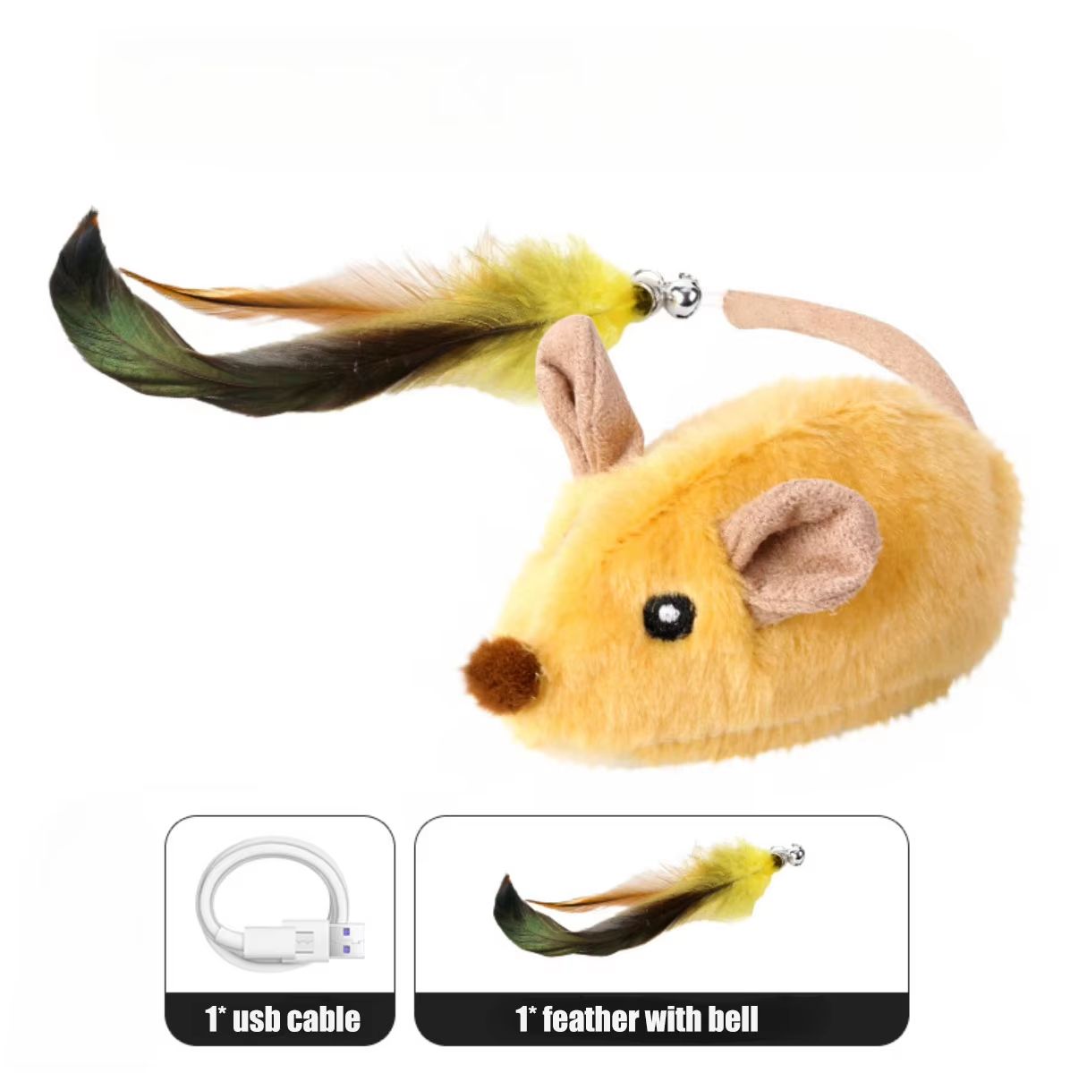 Interactive Motion-Sensing Mouse Toy | Automatic Movement & Squeak Sound | USB Rechargeable for Cats & Small Pets 6