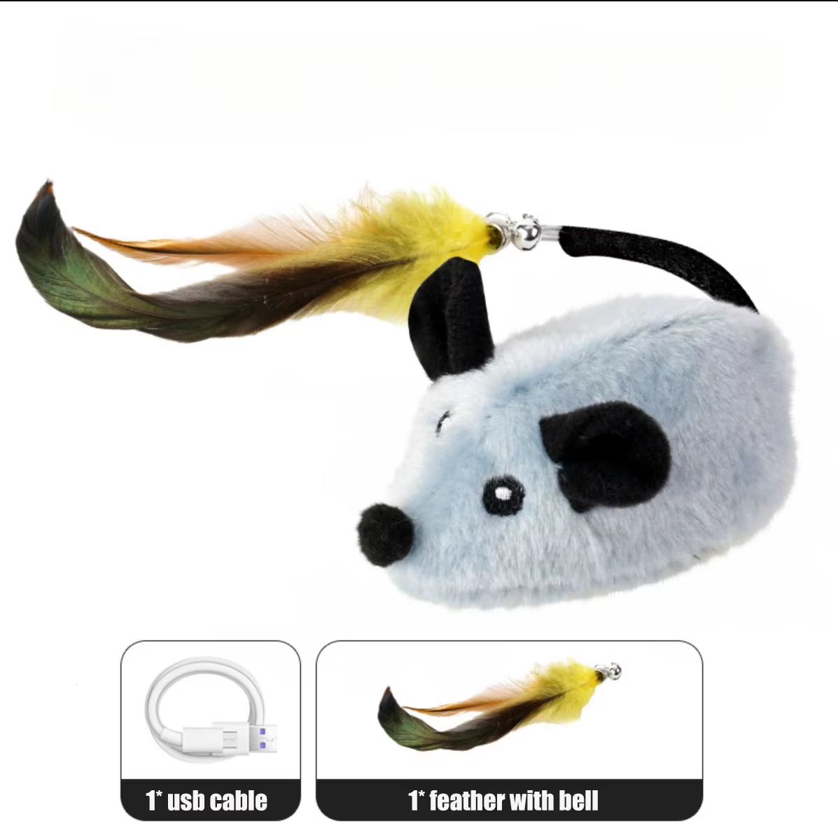 Interactive Motion-Sensing Mouse Toy | Automatic Movement & Squeak Sound | USB Rechargeable for Cats & Small Pets 7