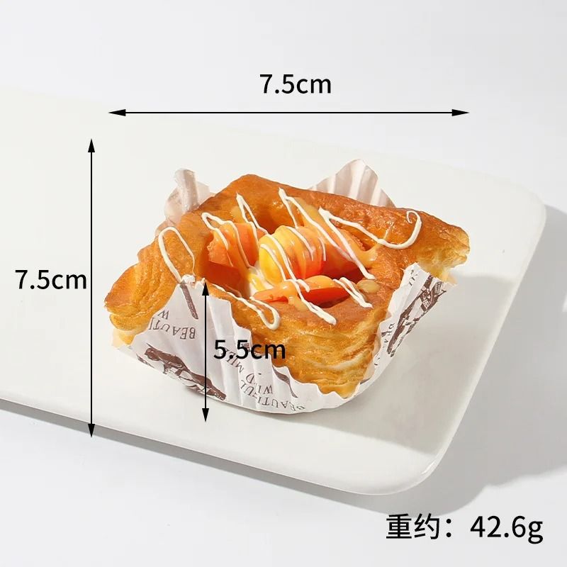Artificial Bread Pastry Model Props | Soft Realistic Bakery Decor Set | Reusable Fridge Stickers & Photo Props 12