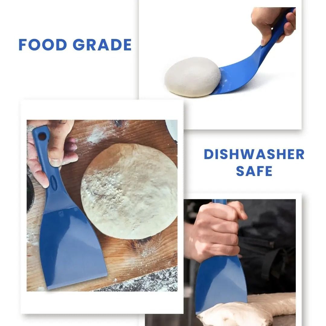 Flexible Pizza Dough Scraper Spatula Food-Grade Plastic | Ergonomic Handle, Hanging Hole | Non-Scratch Dough Cutting & Lifting 6