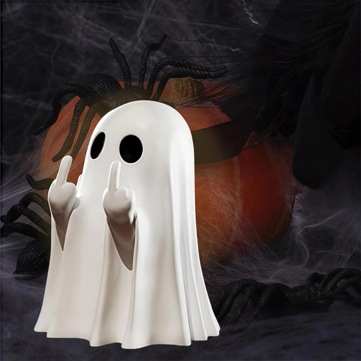Ghost Statue Resin Figure | Playful Halloween Tabletop Decor | Compact Design for Shelves, Desks and Coffee Tables 4