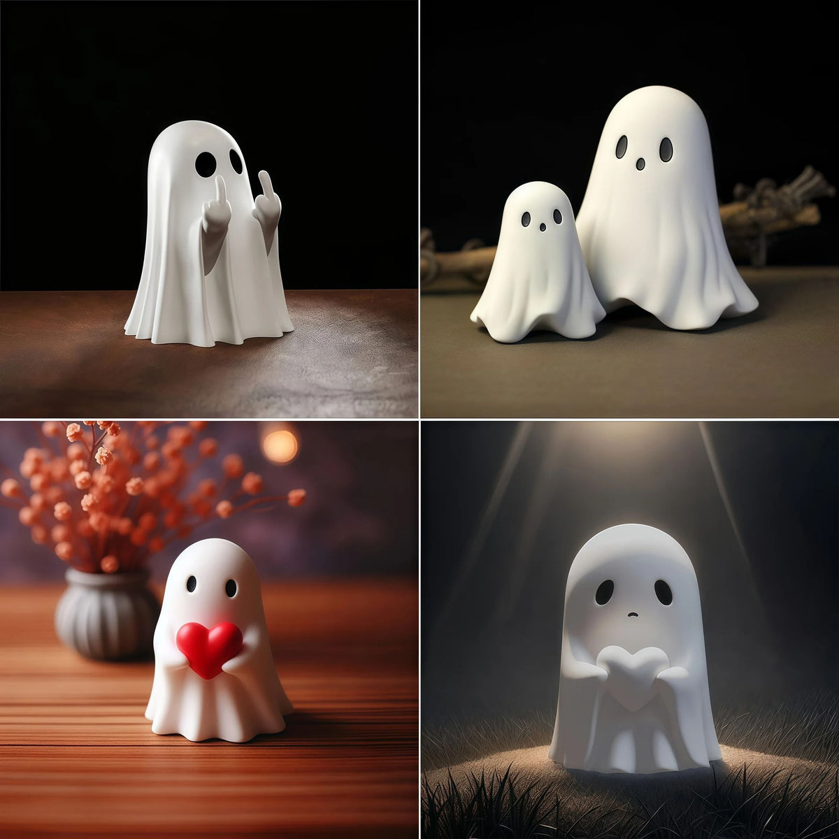 Ghost Statue Resin Figure | Playful Halloween Tabletop Decor | Compact Design for Shelves, Desks and Coffee Tables 5