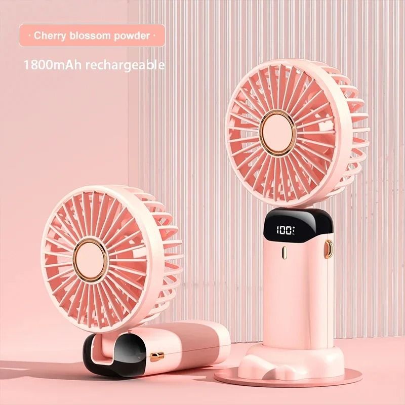 Foldable Neck Fan Handheld | 3-in-1 Desk Fan with LED Display and Phone Stand | 5-Speed Dual Battery USB Rechargeable 11