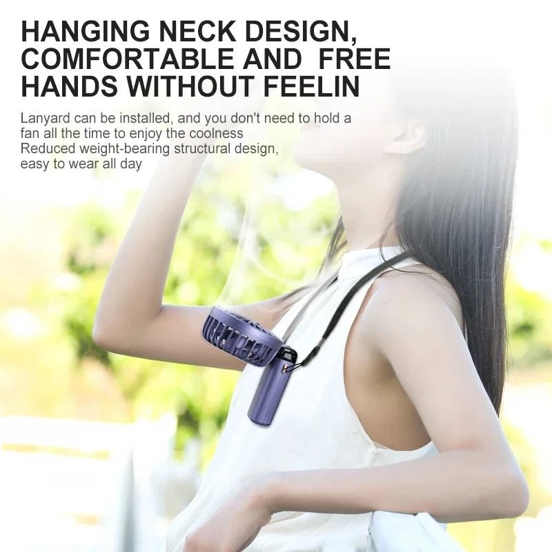 Foldable Neck Fan Handheld | 3-in-1 Desk Fan with LED Display and Phone Stand | 5-Speed Dual Battery USB Rechargeable 4
