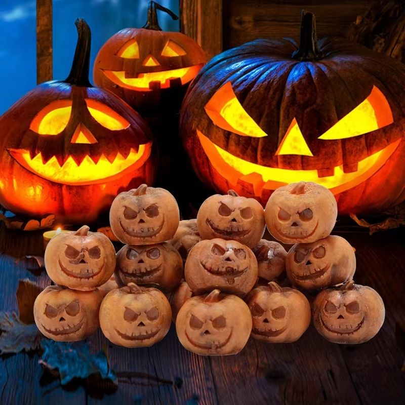 Mini Resin Pumpkins Set of 20 | Fall & Halloween Decor for Tables, Shelves & Wreaths | Reusable Resin Accent Pieces 6