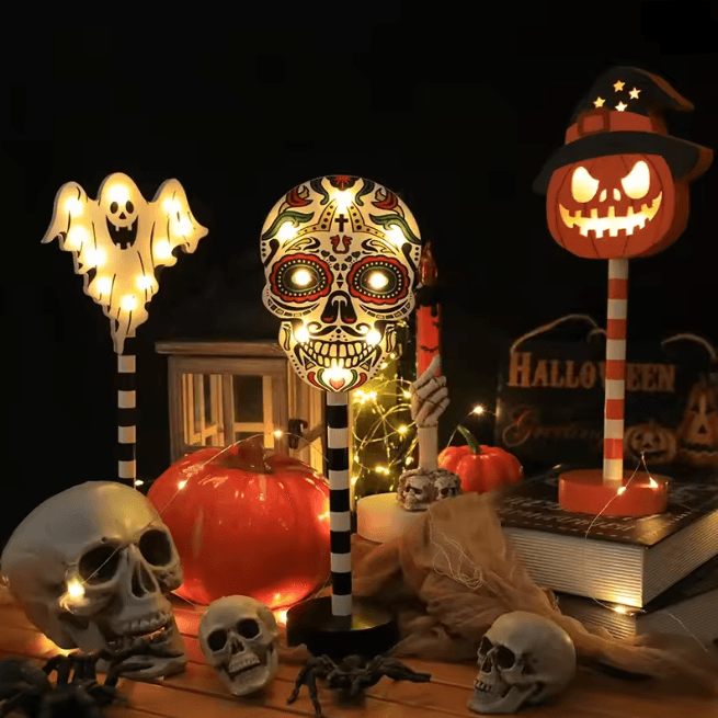 Halloween Pumpkin Ghost LED Night Light | Waterproof, Battery Powered | Cosy Glow for Porch, Garden & Indoor Decor 2