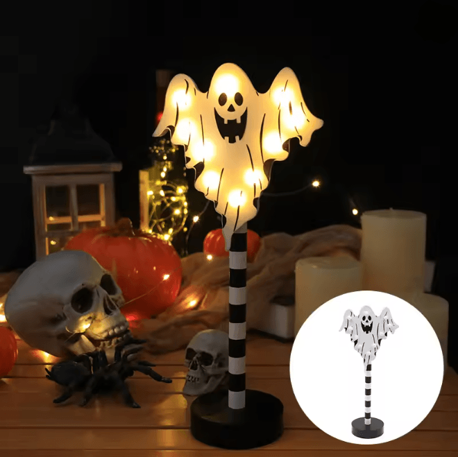 Halloween Pumpkin Ghost LED Night Light | Waterproof, Battery Powered | Cosy Glow for Porch, Garden & Indoor Decor 7