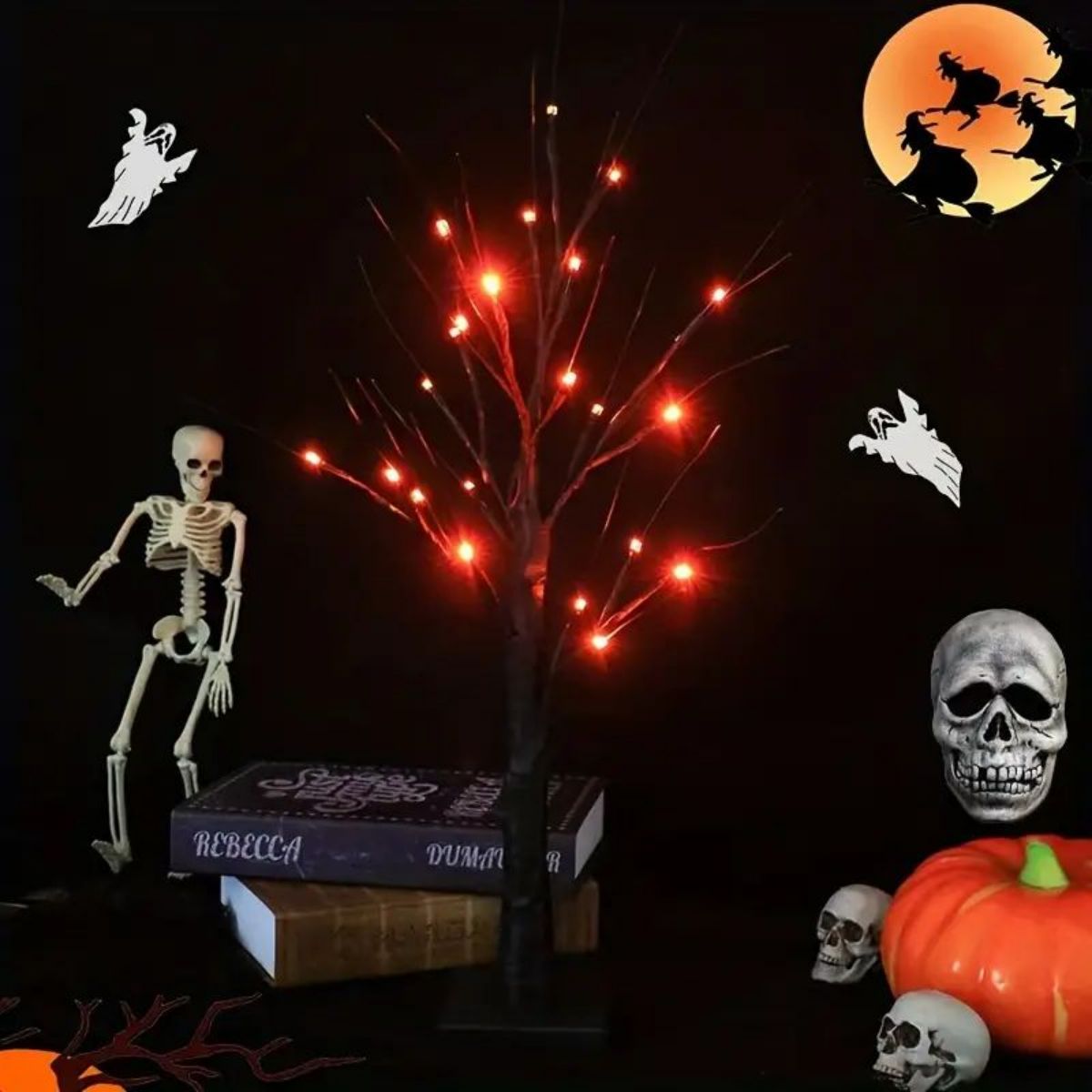 LED Branch Tree Light Halloween Decoration | 24 Bendable Light Branches | USB or Battery Powered Indoor Outdoor Décor 4