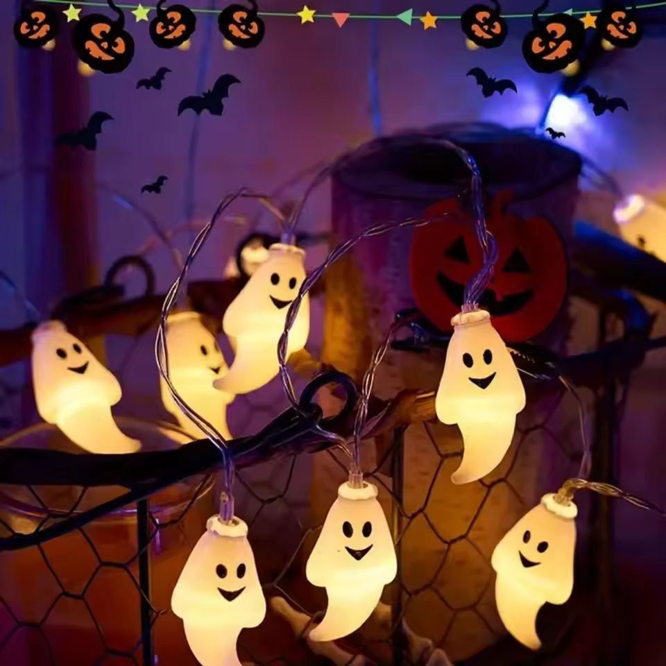 Halloween Ghost String Lights | 20-LED Battery Powered, No Plug Needed | Cordless Spooky Glow for Indoor & Outdoor Décor 4