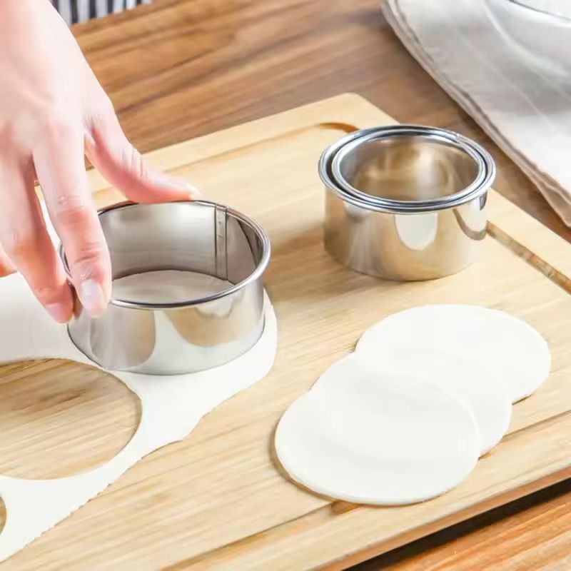 Round Cookie Cutter Set Stainless Steel | 3 Sizes with Rolled Edges | Dishwasher-Safe for Dough, Pastry & Ravioli 5