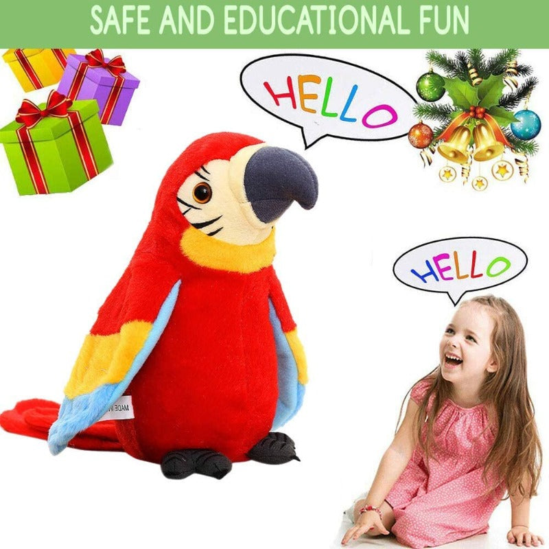 Talking Parrot Plush Toy | Records and Repeats Your Voice | Soft Cuddly Bird Toy for Playful Interactive Learning Fun 2