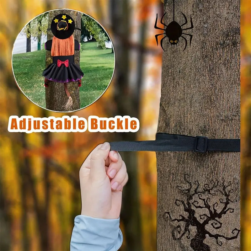 Climbing Witch Tree Decoration Halloween | Orange Hair Detail, Lightweight Build | Indoor & Outdoor Hanging Pendant Decor 5