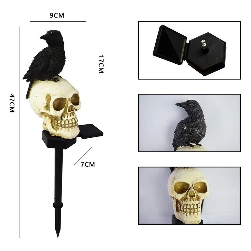 Light-Up Skeleton Ghost Decoration Halloween | Glowing LED Grimace Design | Weather-Resistant Outdoor Yard Prop 3