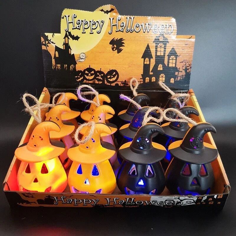 Pumpkin Skull LED Night Lantern Halloween Décor | Battery Powered Flameless Design | Portable Indoor Kids Room & Party Light 13