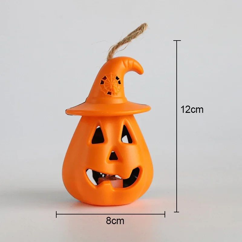 Pumpkin Skull LED Night Lantern Halloween Décor | Battery Powered Flameless Design | Portable Indoor Kids Room & Party Light 15