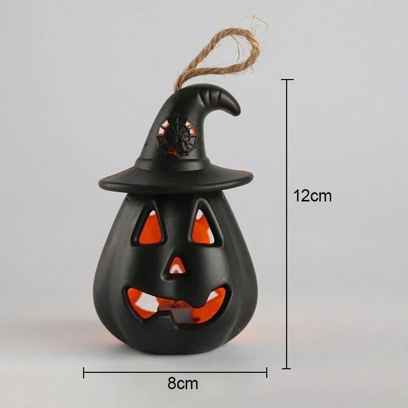 Pumpkin Skull LED Night Lantern Halloween Décor | Battery Powered Flameless Design | Portable Indoor Kids Room & Party Light 14