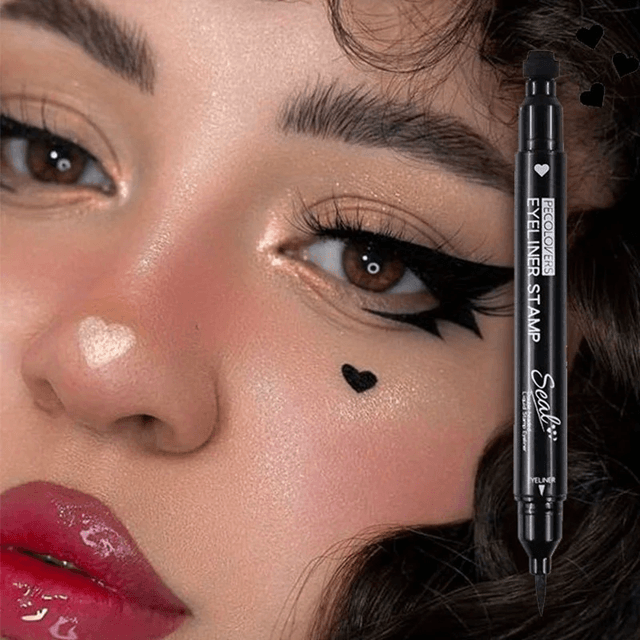 Dual-Ended Stamp Liquid Eyeliner for Women | Waterproof Quick-Drying Formula | Long-Lasting Smudge-Resistant Wear 1