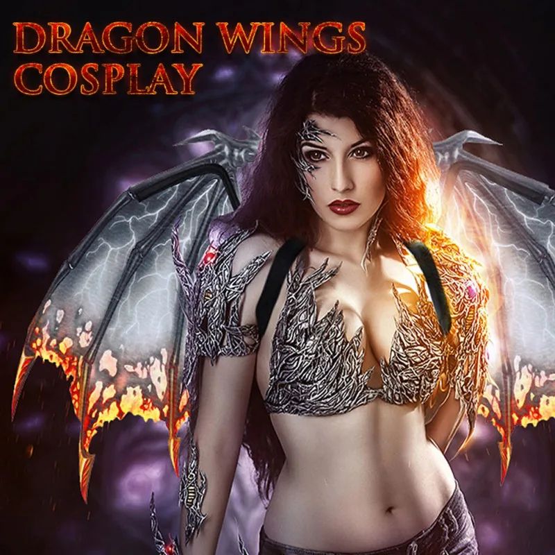 Dragon Wing Costume Accessory | Halloween Cosplay Carnival Party Wings | Lightweight Back-Worn Fantasy Costume Design 3