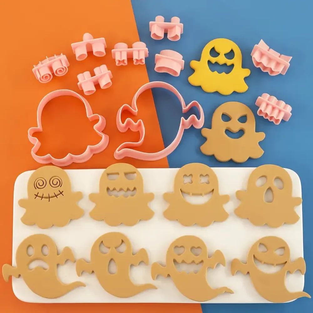 Halloween Mini Cookie Cutter Set | Pumpkin, Skull & Ghost Shapes | Stainless Steel Baking Molds for Fondant & Icing 6