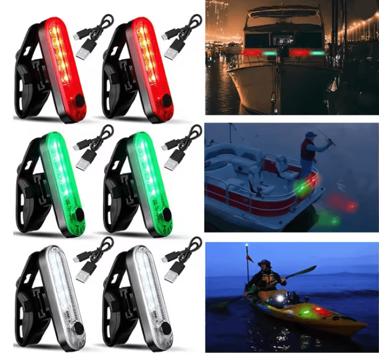 LED Marine Navigation Light | 4 Lighting Modes | Type C Rechargeable Waterproof for Boats Kayaks Sailboats and Watercraft 1