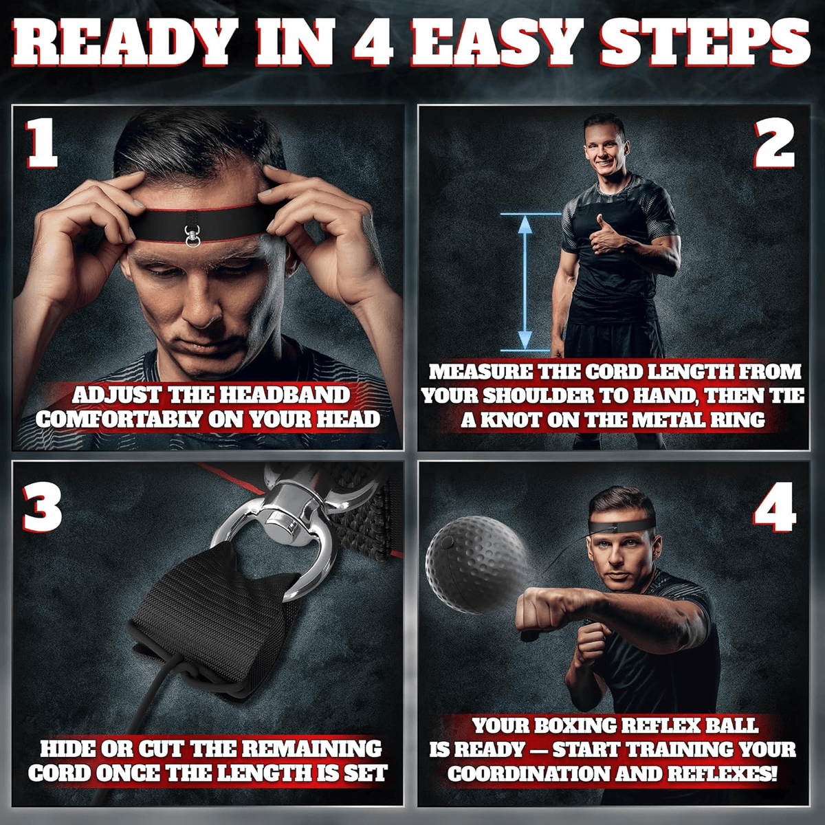 Boxing Reflex Ball Headband | Adjustable Fit for Adults and Kids | Improves Hand-Eye Coordination, Focus and Reflexes 5