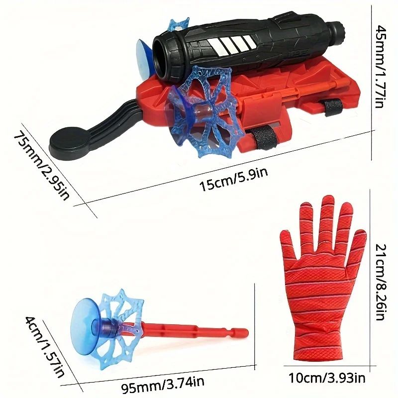 Spider Web Shooter Glove Superhero Cosplay Toy | Wrist-Mounted Shooting Mechanism | Interactive Play for Kids & Adults 7