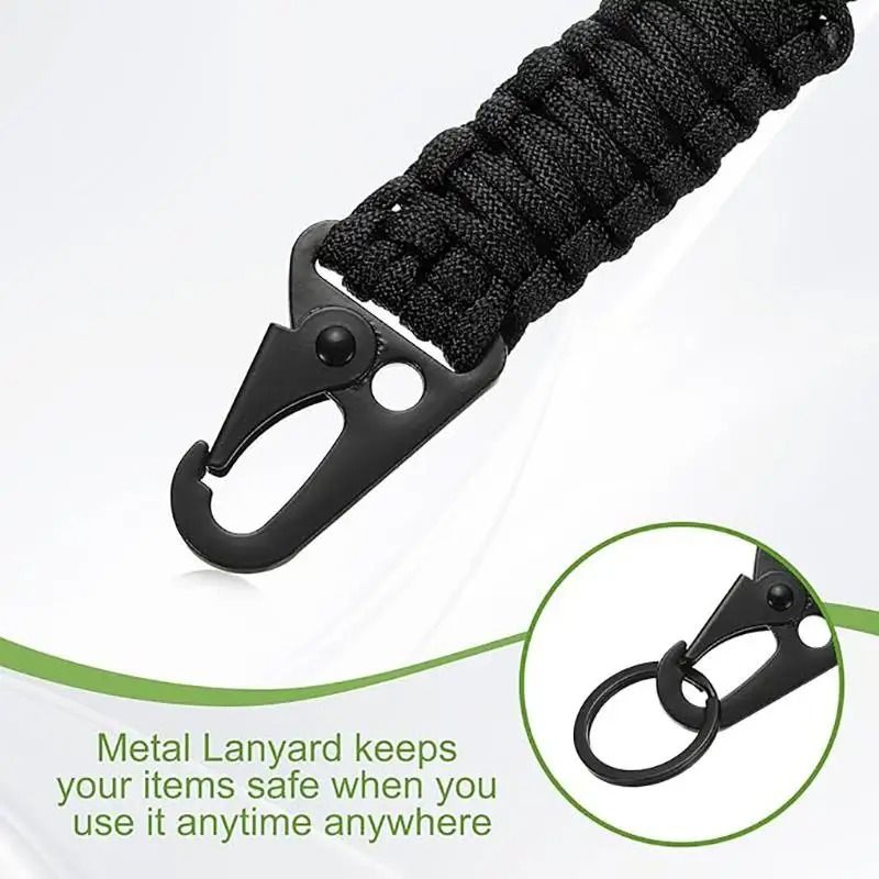Tactical Paracord Lanyard Keychain | 550 Military-Grade Cord with HK Clips | Neck Carry for Camera, Hiking, Fishing Gear 3