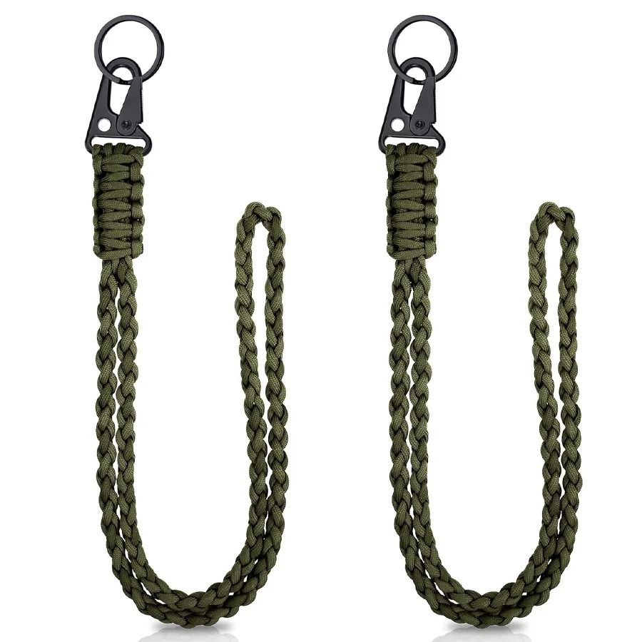 Tactical Paracord Lanyard Keychain | 550 Military-Grade Cord with HK Clips | Neck Carry for Camera, Hiking, Fishing Gear 8