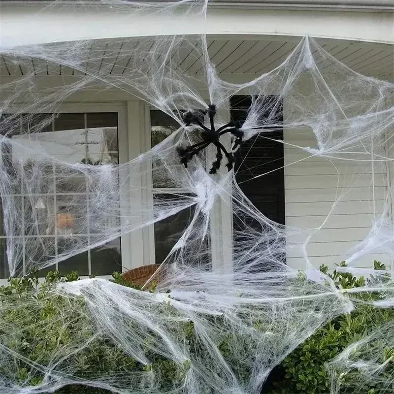 Spider Web Halloween Decoration | Stretchable Cotton Thread Webbing | Covers Large Areas for Instant Spooky Effect 8