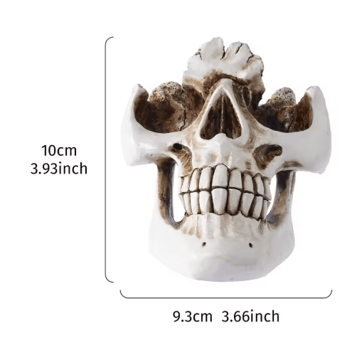 Skull Resin Glasses Holder | Halloween Decorative Storage Rack | Holds Eyeglasses & Sunglasses Securely on Desk or Shelf 5